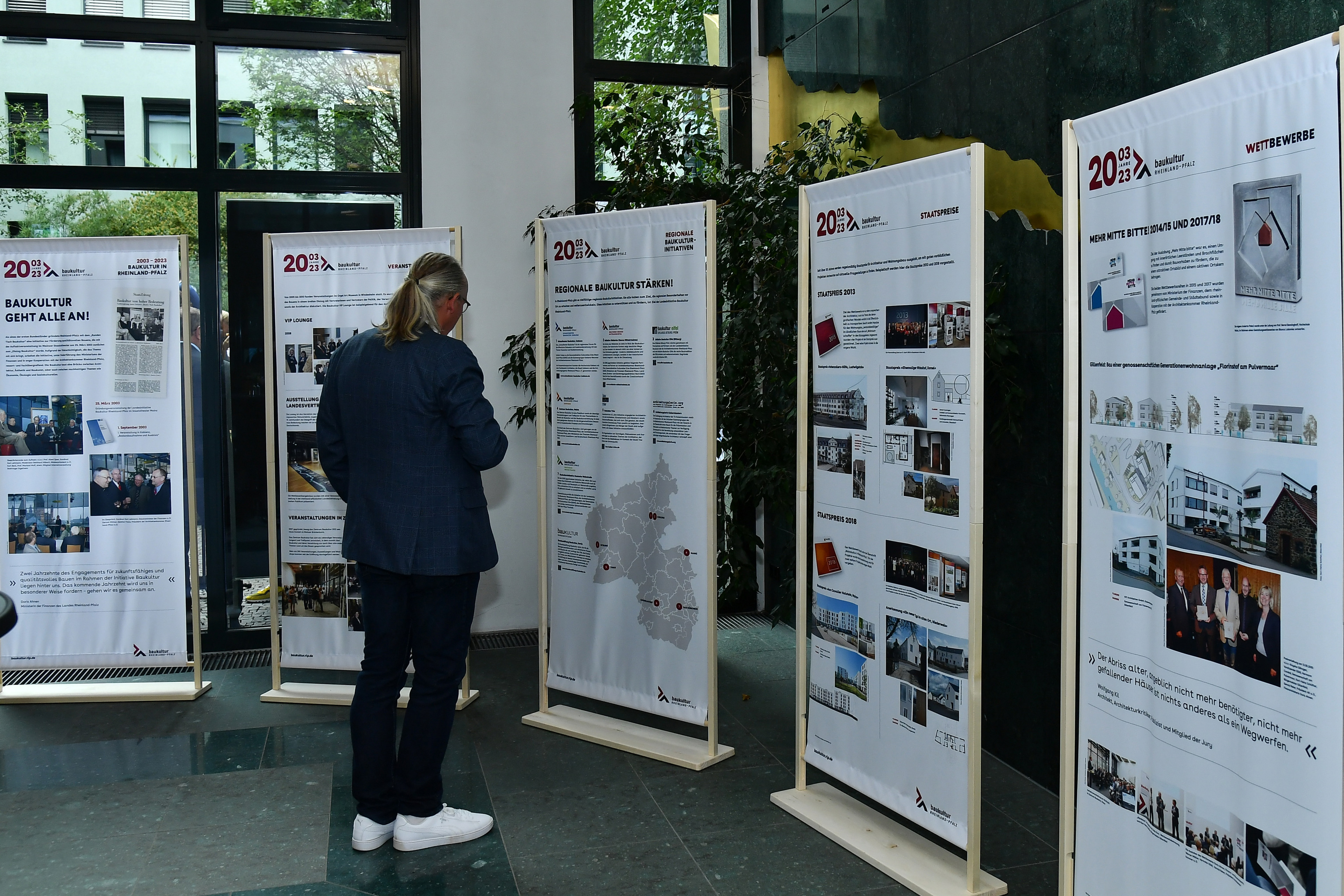 Ausstellungstafeln anlässlich der Jubiläumsfeier 20 Jahre Baukultur Rheinland-Pfalz