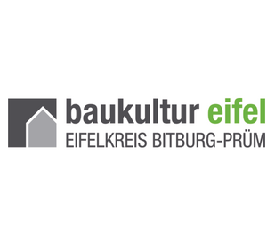 Logo graues Haus in anthrazitfarbenem Quadrat - Baukultur Eifel - Eifelkreis Bitburg-Prüm